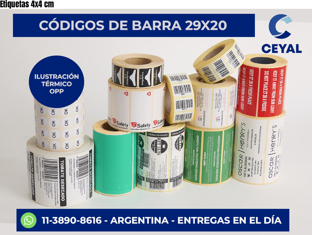 Etiquetas 4×4 cm