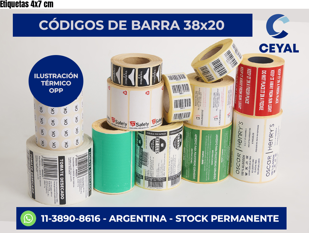 Etiquetas 4×7 cm