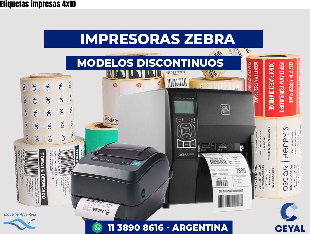 Etiquetas impresas 4x10