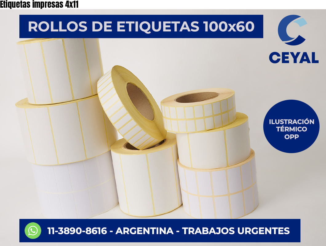 Etiquetas impresas 4×11