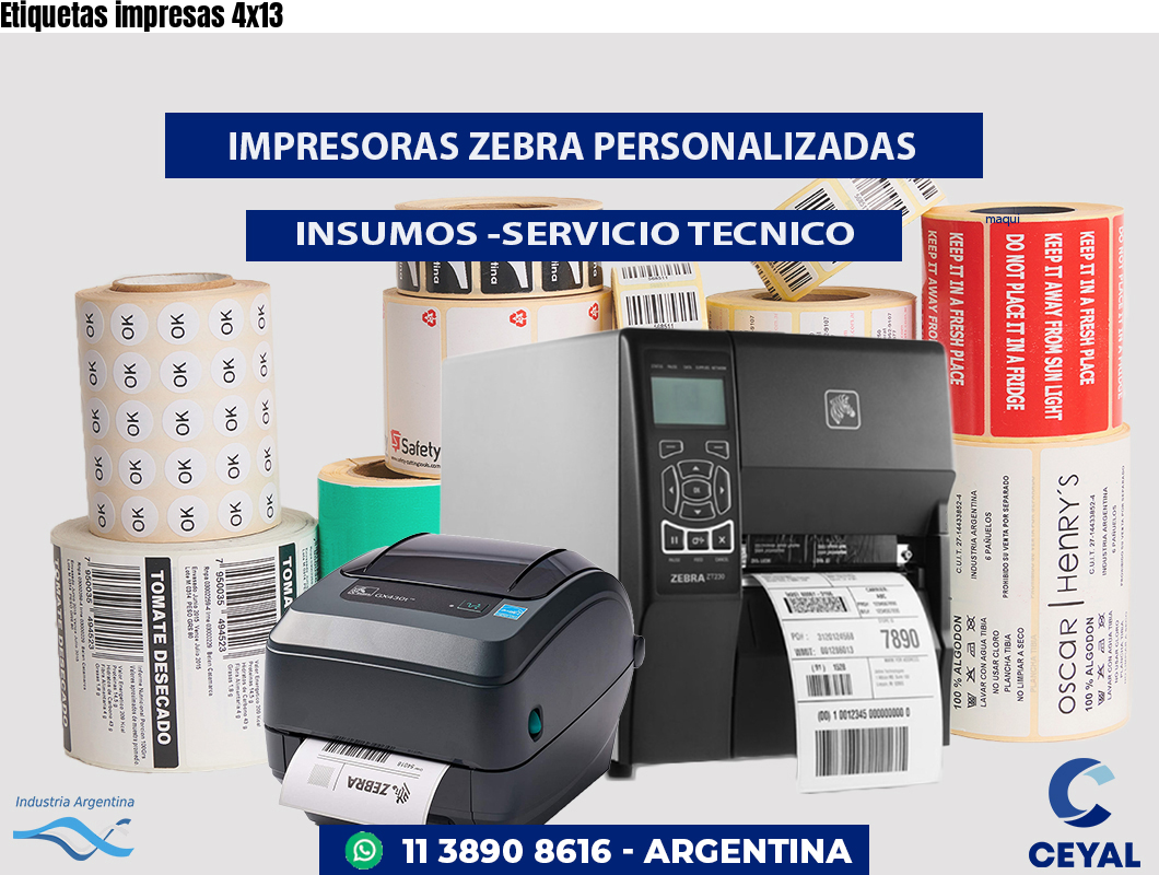 Etiquetas impresas 4x13