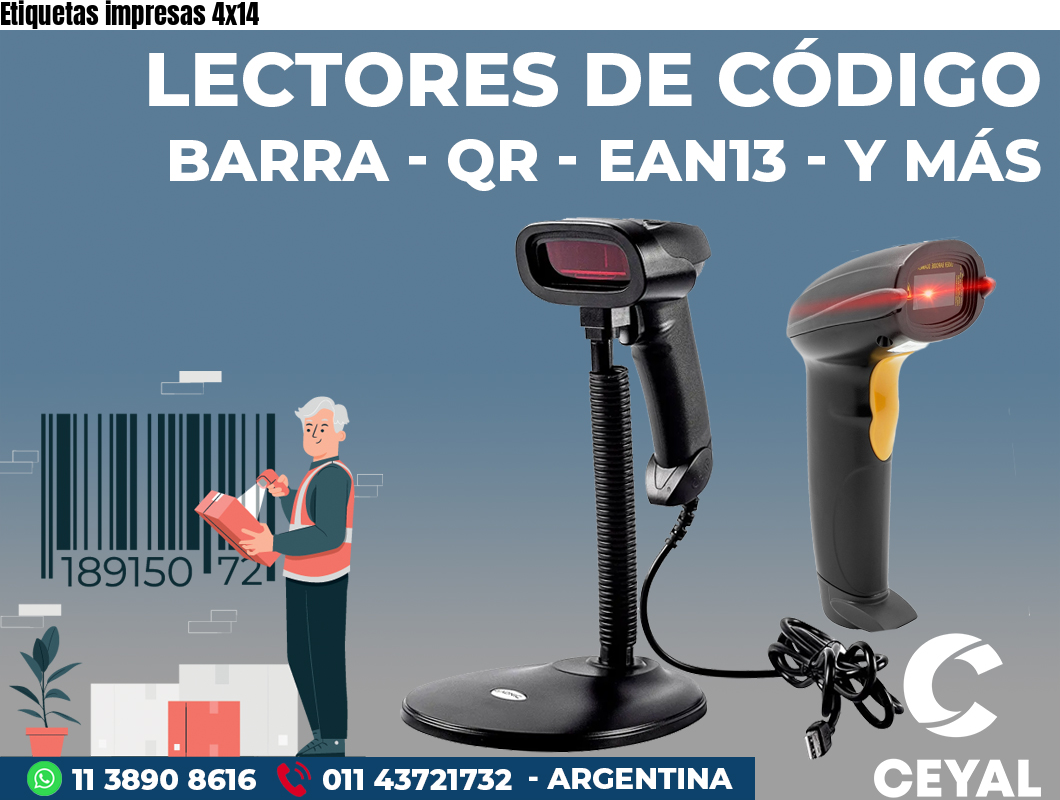 Etiquetas impresas 4x14