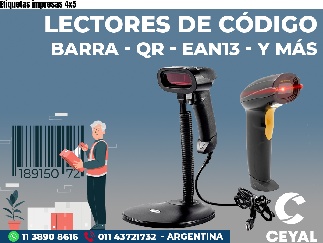 Etiquetas impresas 4x5
