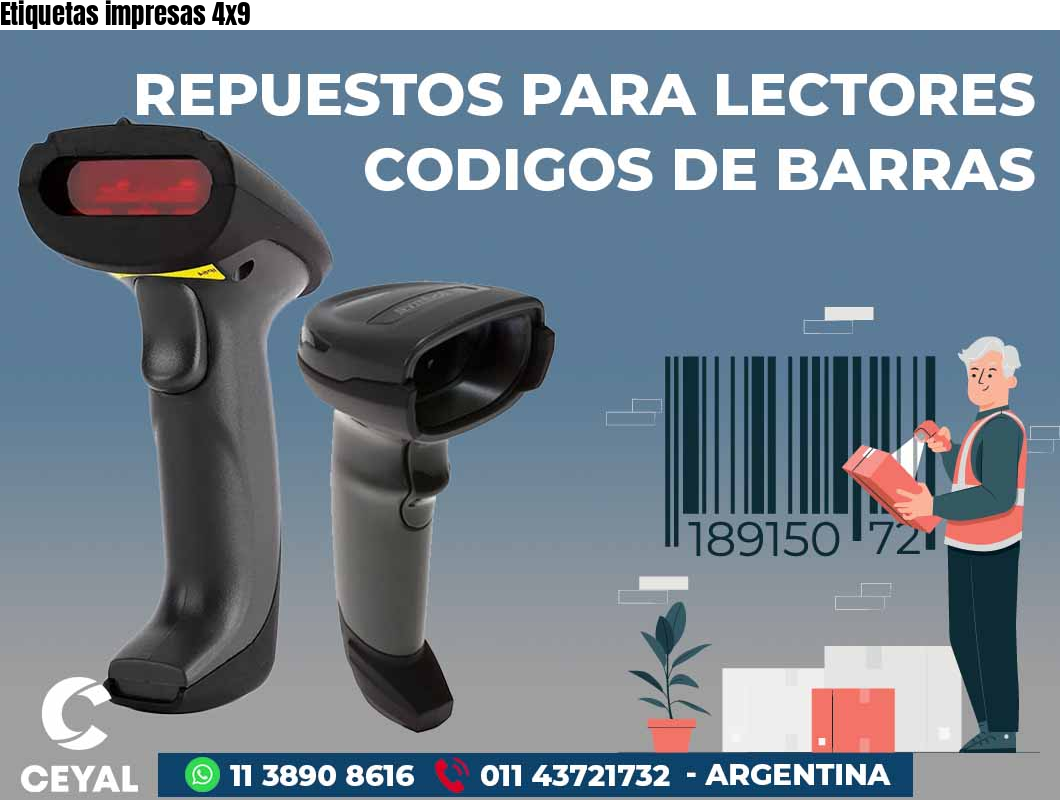 Etiquetas impresas 4x9