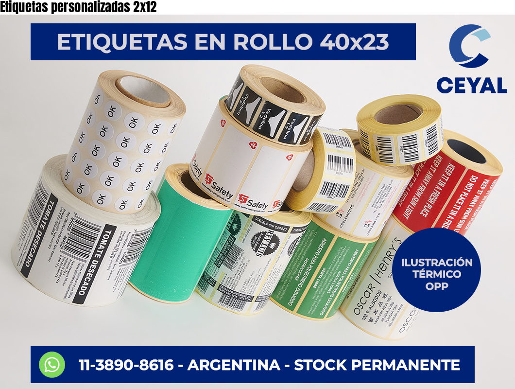 Etiquetas personalizadas 2×12