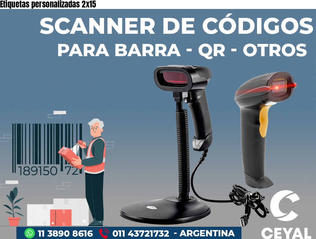 Etiquetas personalizadas 2x15