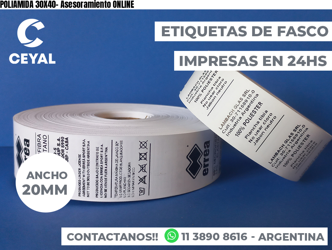 POLIAMIDA 30X40- Asesoramiento ONLINE
