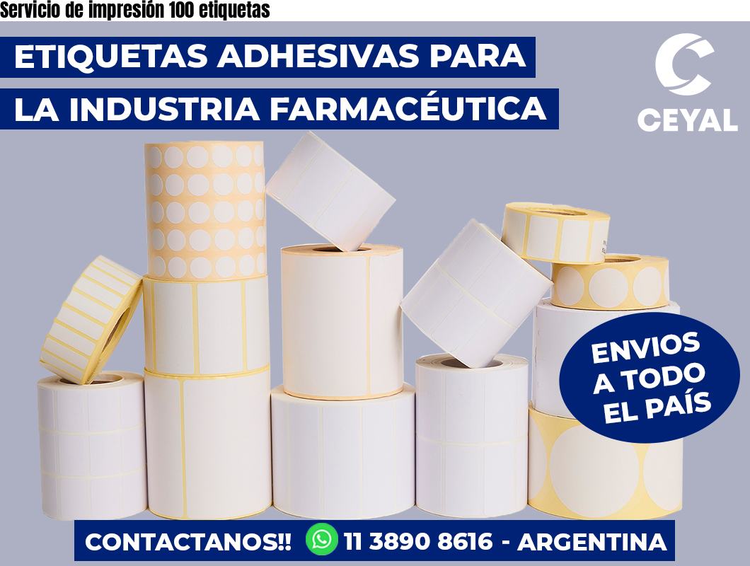 Servicio de impresión 100 etiquetas