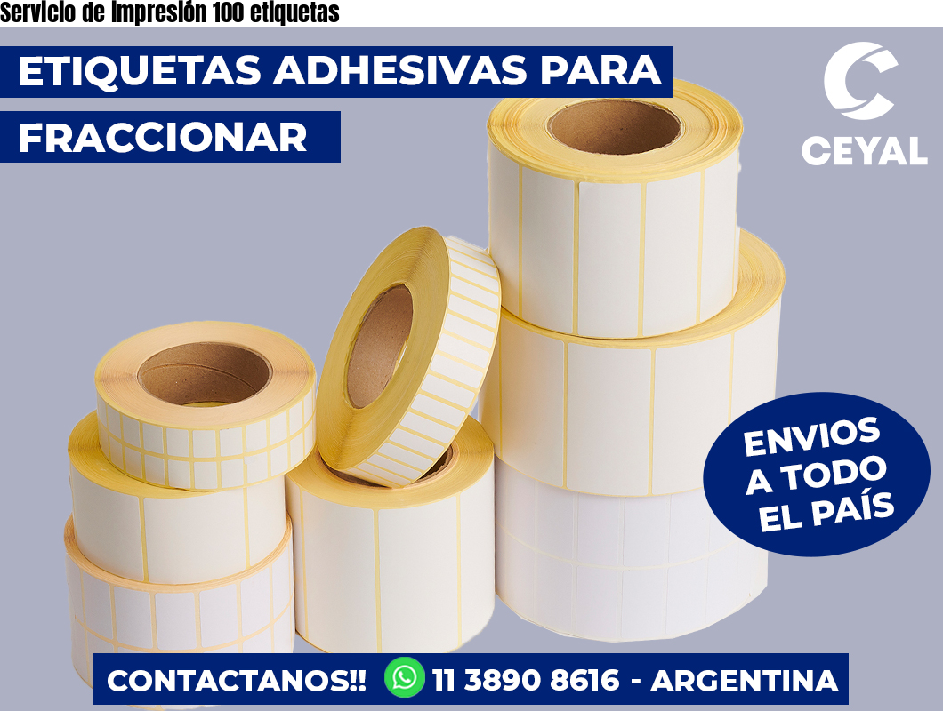 Servicio de impresión 100 etiquetas
