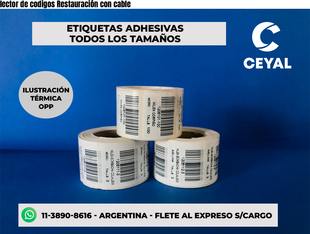 lector de codigos Restauración con cable