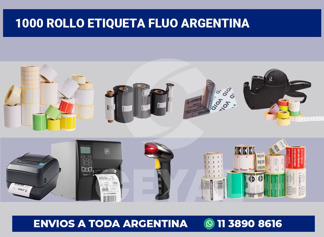 1000 Rollo etiqueta fluo argentina
