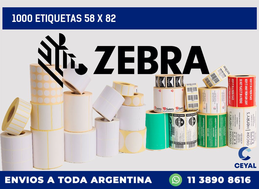 1000 etiquetas 58 x 82