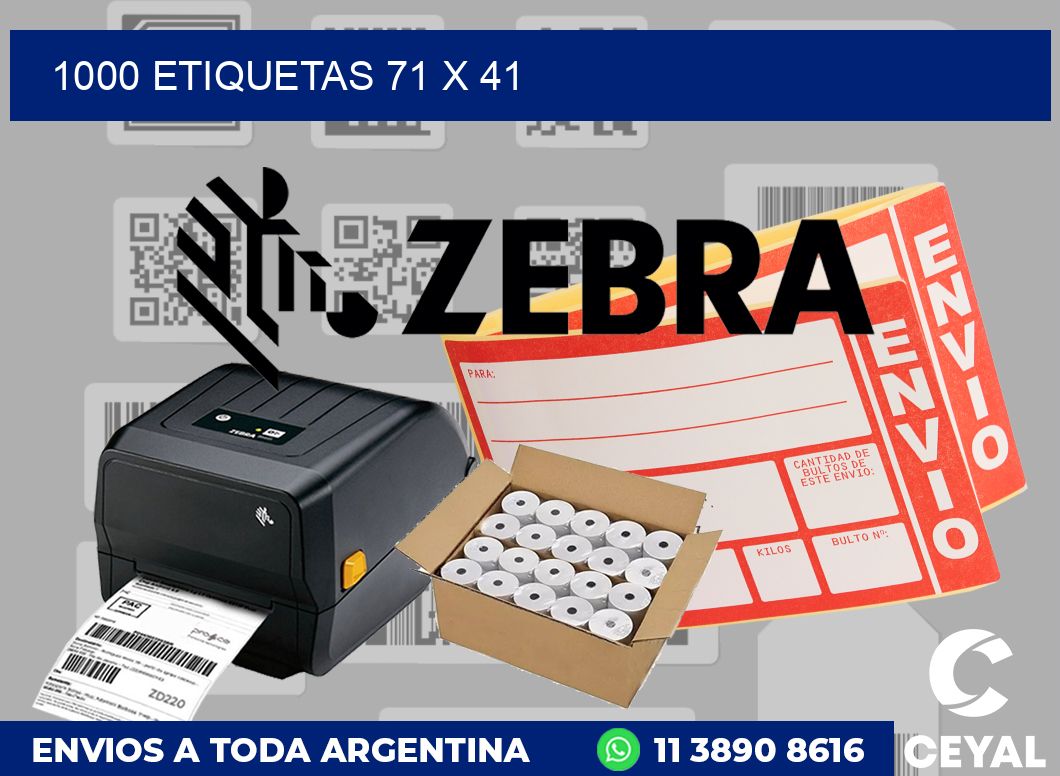 1000 etiquetas 71 x 41
