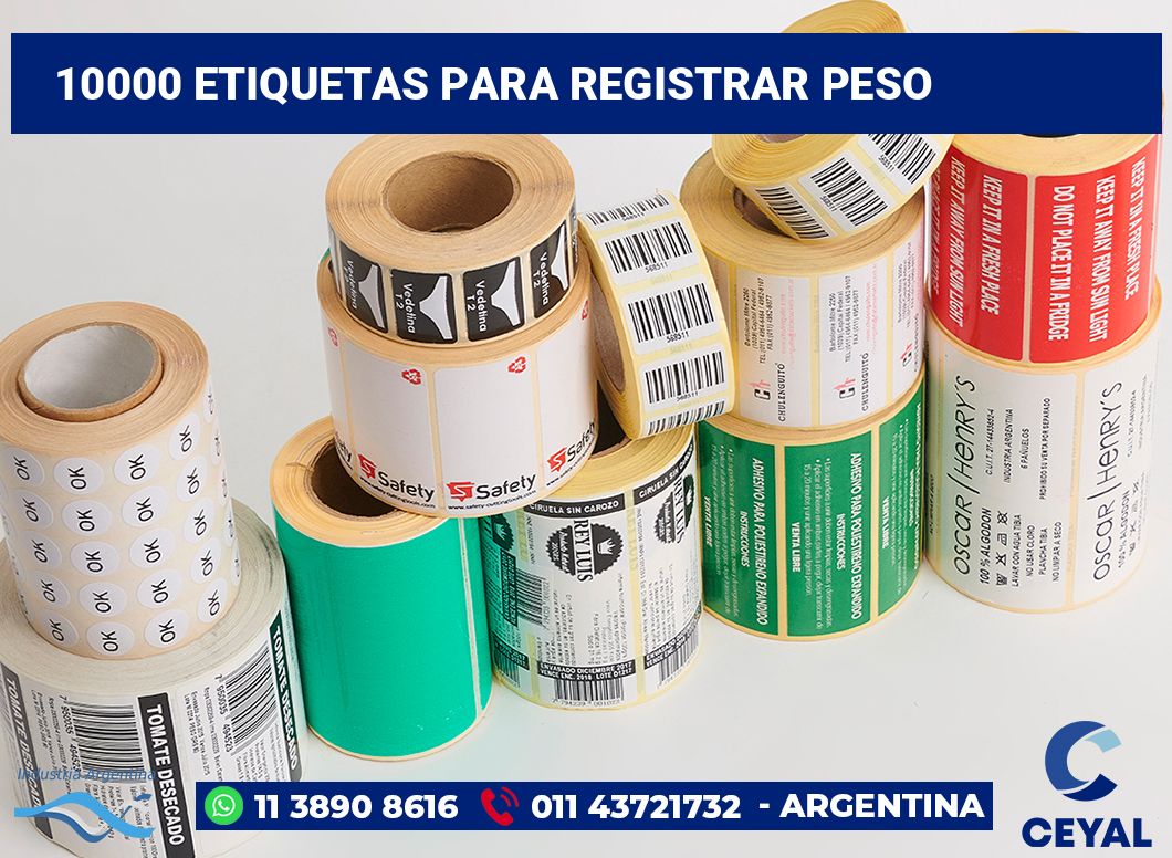 10000 Etiquetas para registrar peso