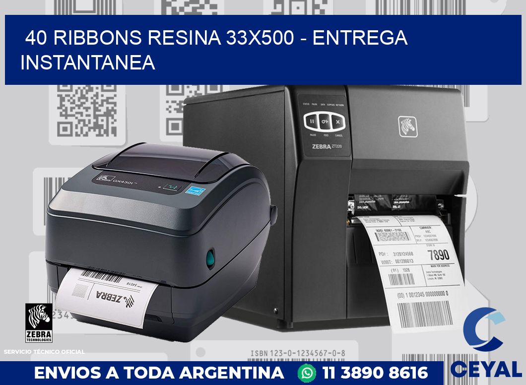 40 Ribbons resina 33x500 - entrega instantanea
