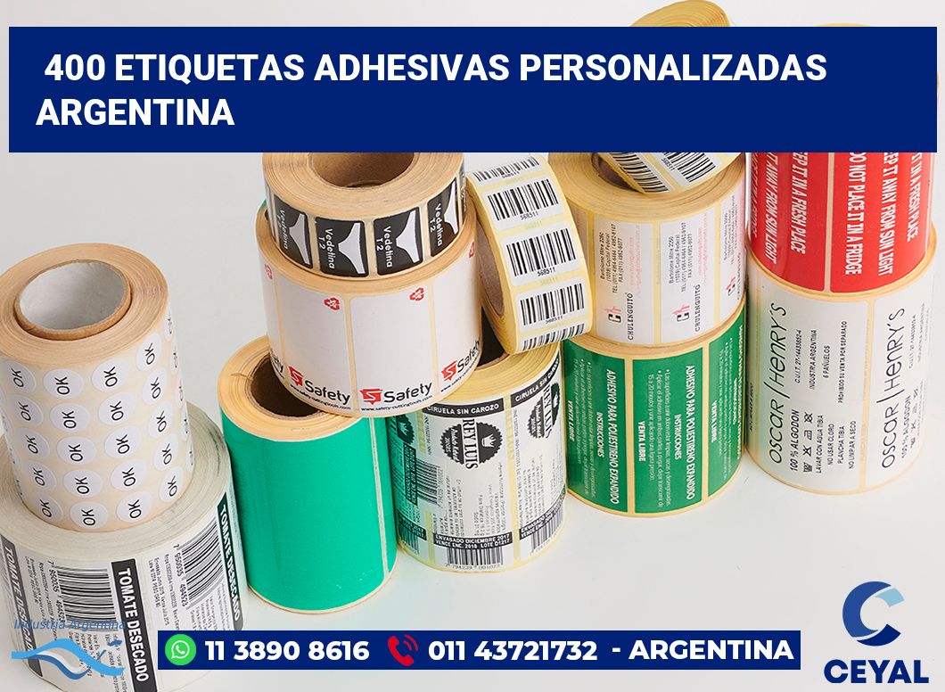 400 Etiquetas adhesivas personalizadas argentina