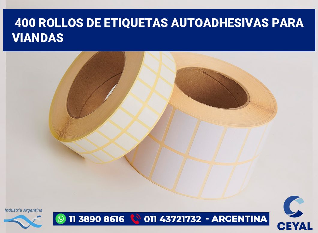 400 Rollos de etiquetas autoadhesivas para viandas