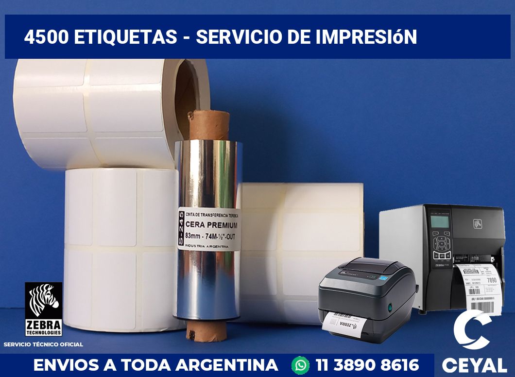 4500 etiquetas - servicio de impresión