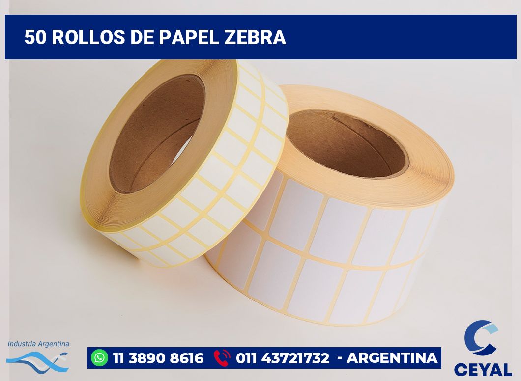 50 Rollos de papel zebra