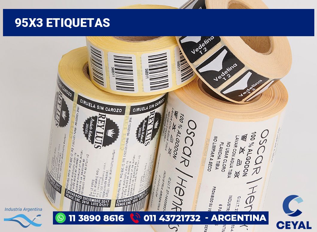 95x3 Etiquetas