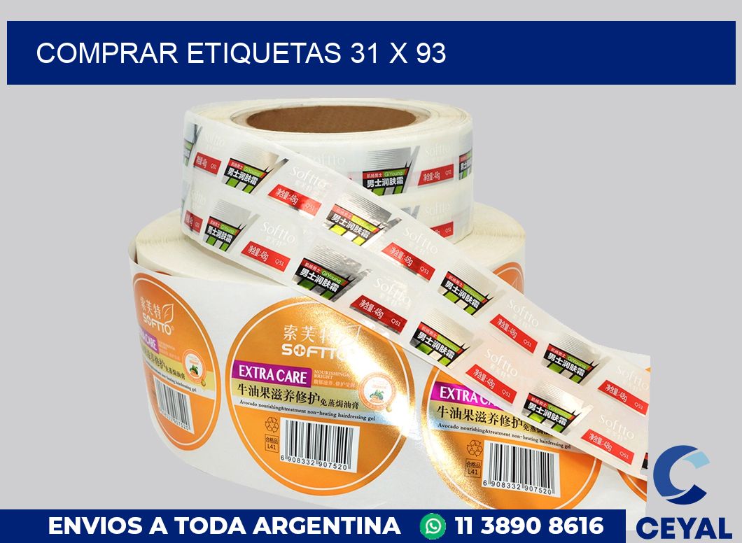 Comprar etiquetas 31 x 93