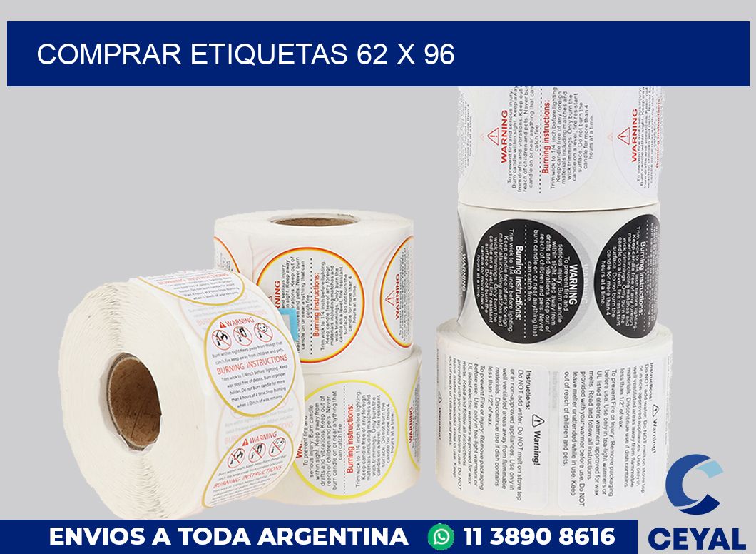 Comprar etiquetas 62 x 96