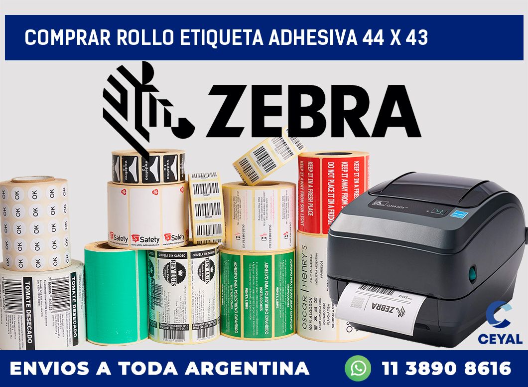Comprar rollo etiqueta adhesiva 44 x 43