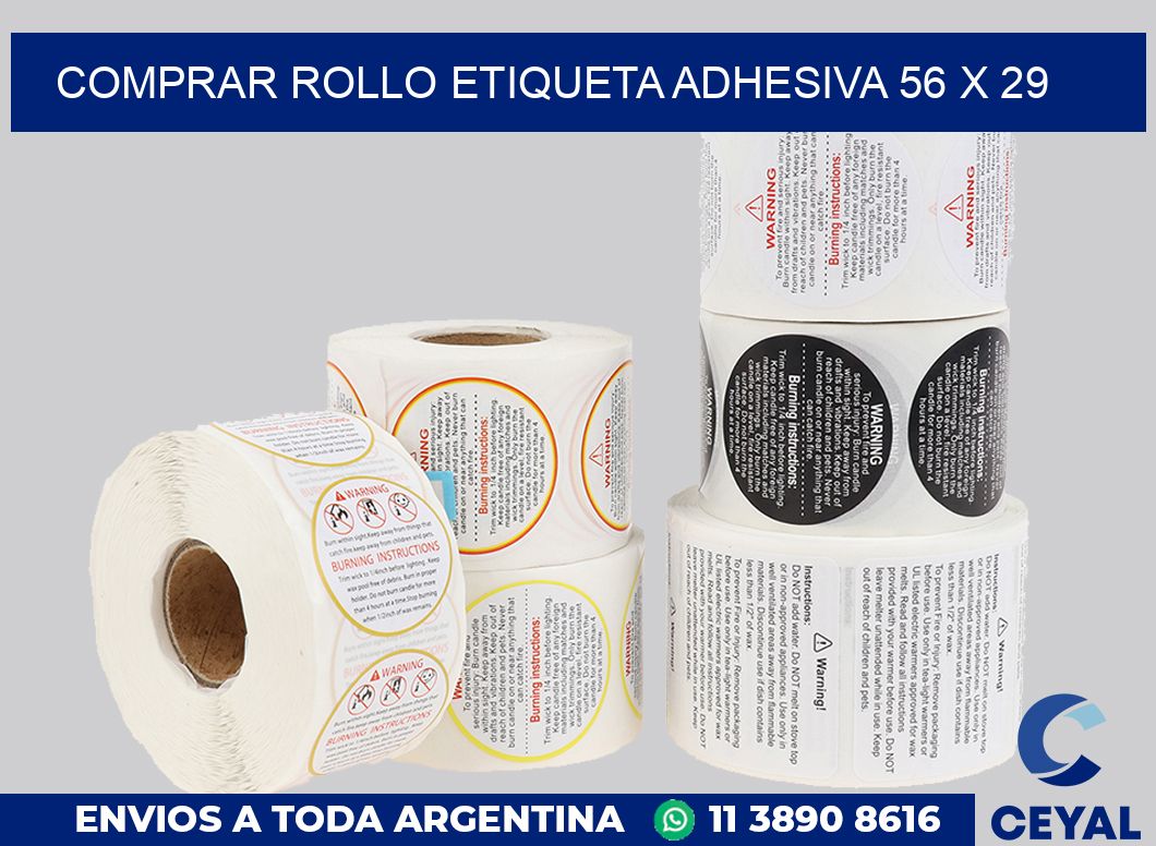 Comprar rollo etiqueta adhesiva 56 x 29