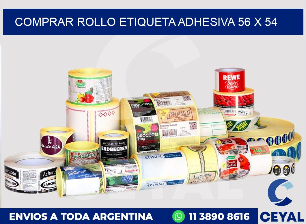 Comprar rollo etiqueta adhesiva 56 x 54