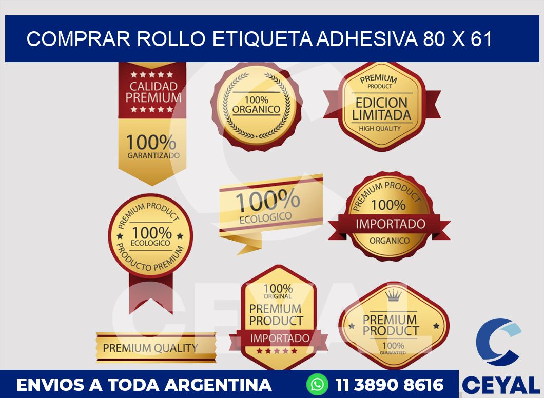 Comprar rollo etiqueta adhesiva 80 x 61