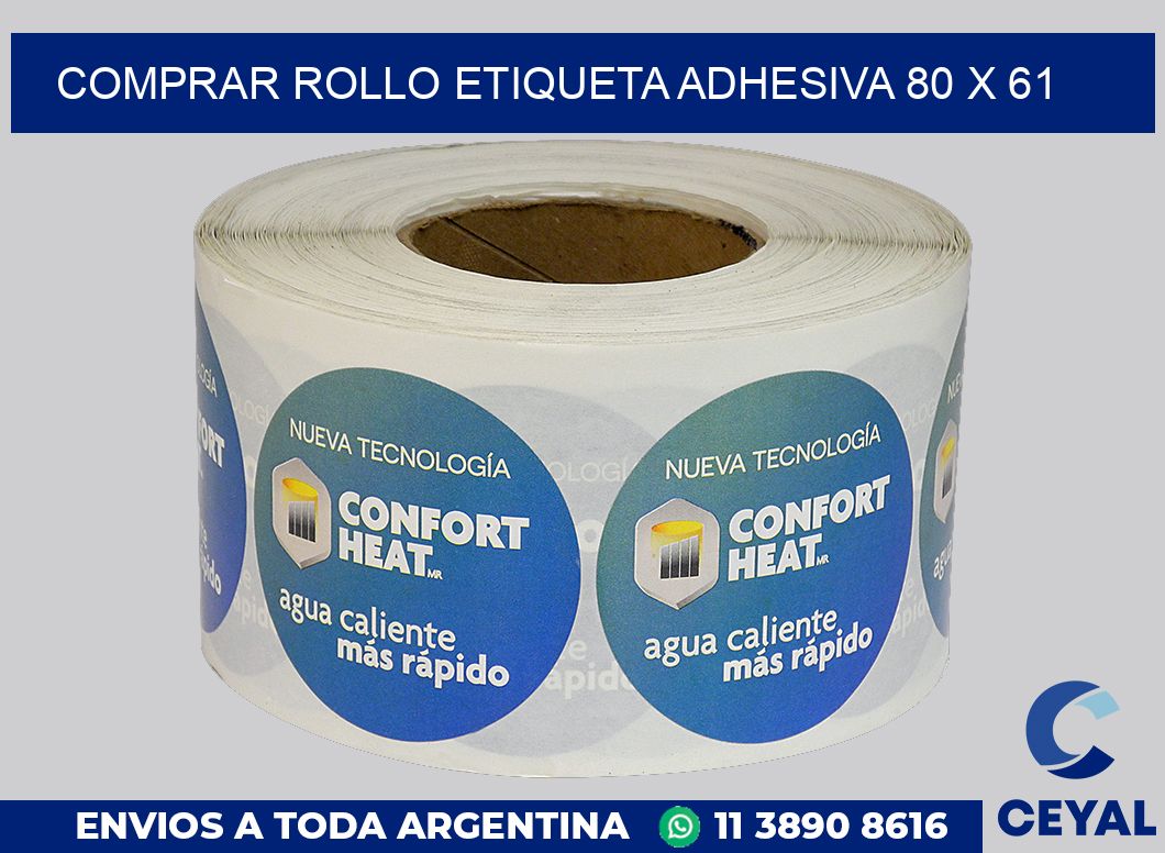 Comprar rollo etiqueta adhesiva 80 x 61