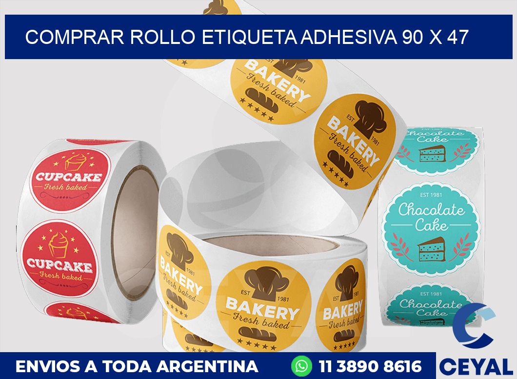 Comprar rollo etiqueta adhesiva 90 x 47