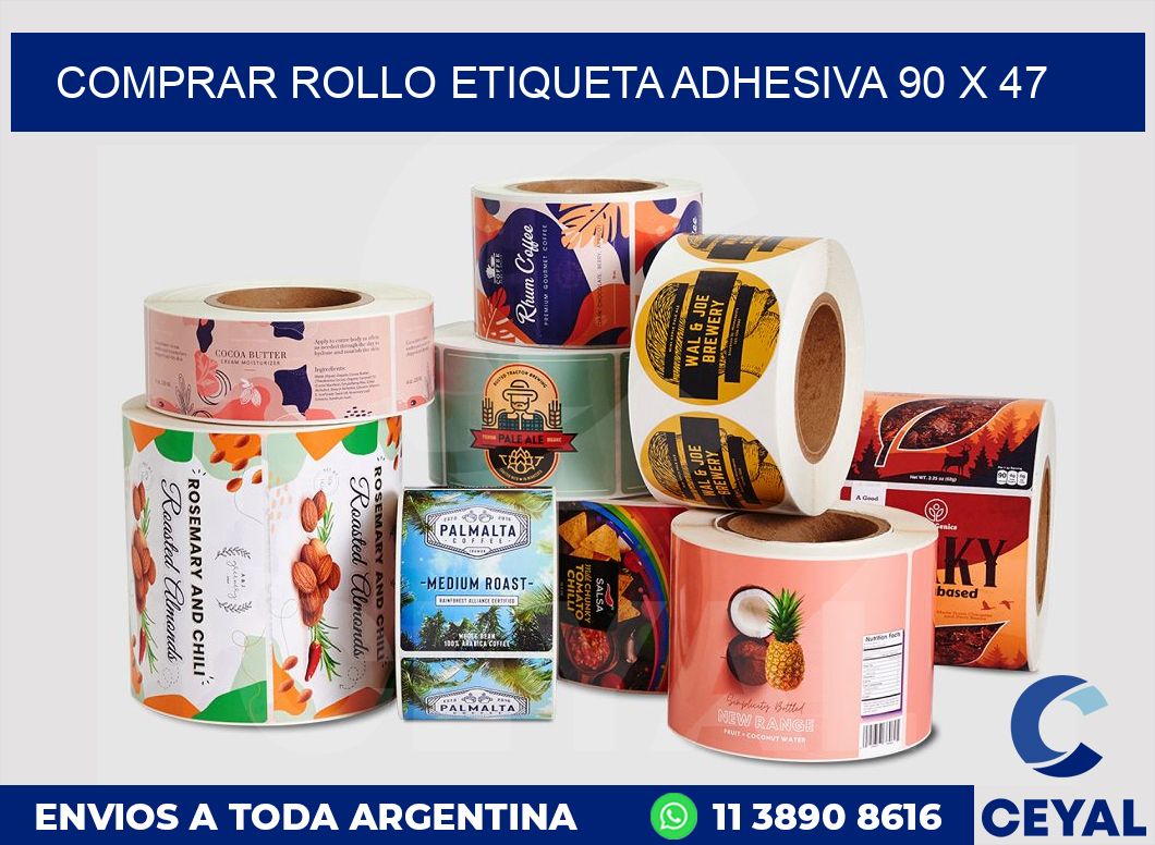 Comprar rollo etiqueta adhesiva 90 x 47