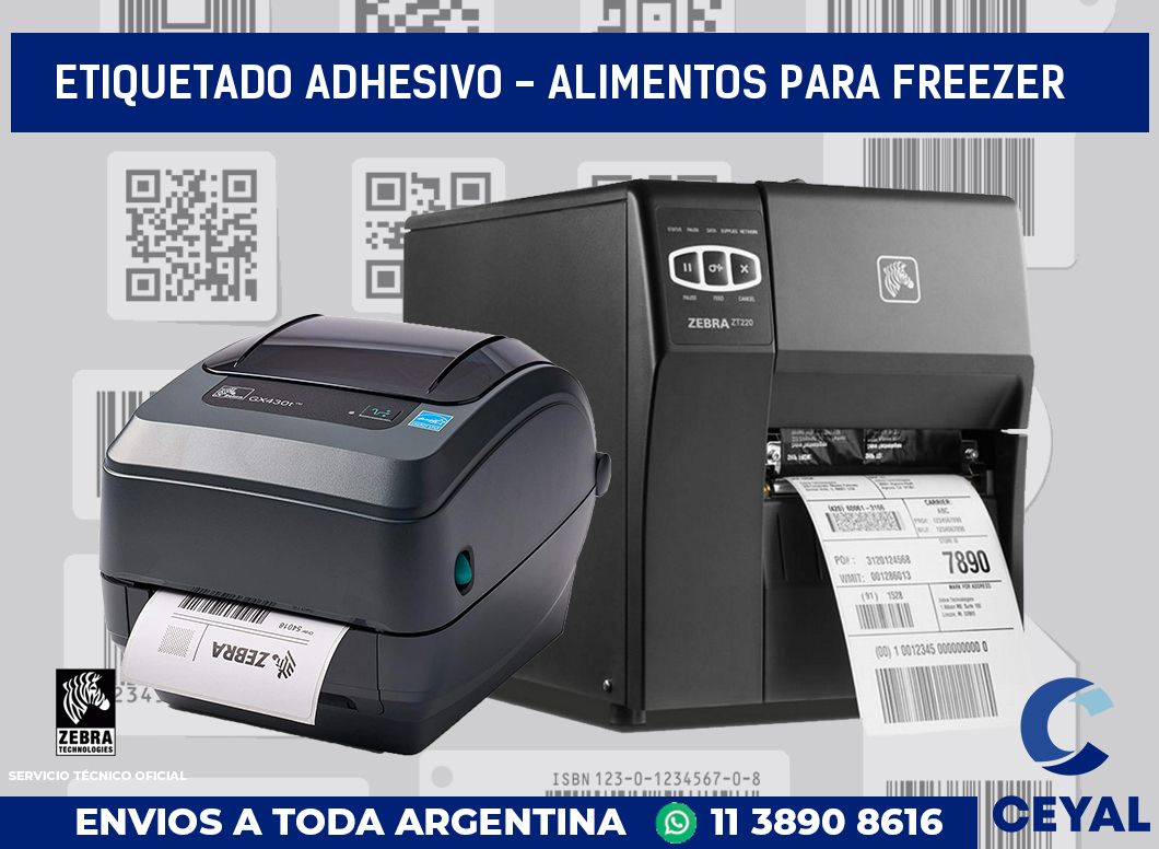 Etiquetado adhesivo - alimentos para freezer