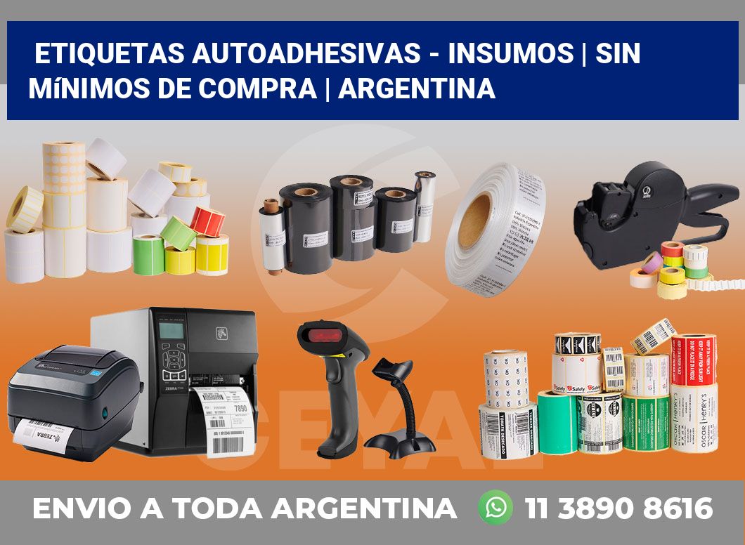 Etiquetas autoadhesivas - insumos | Sin mínimos de compra | Argentina