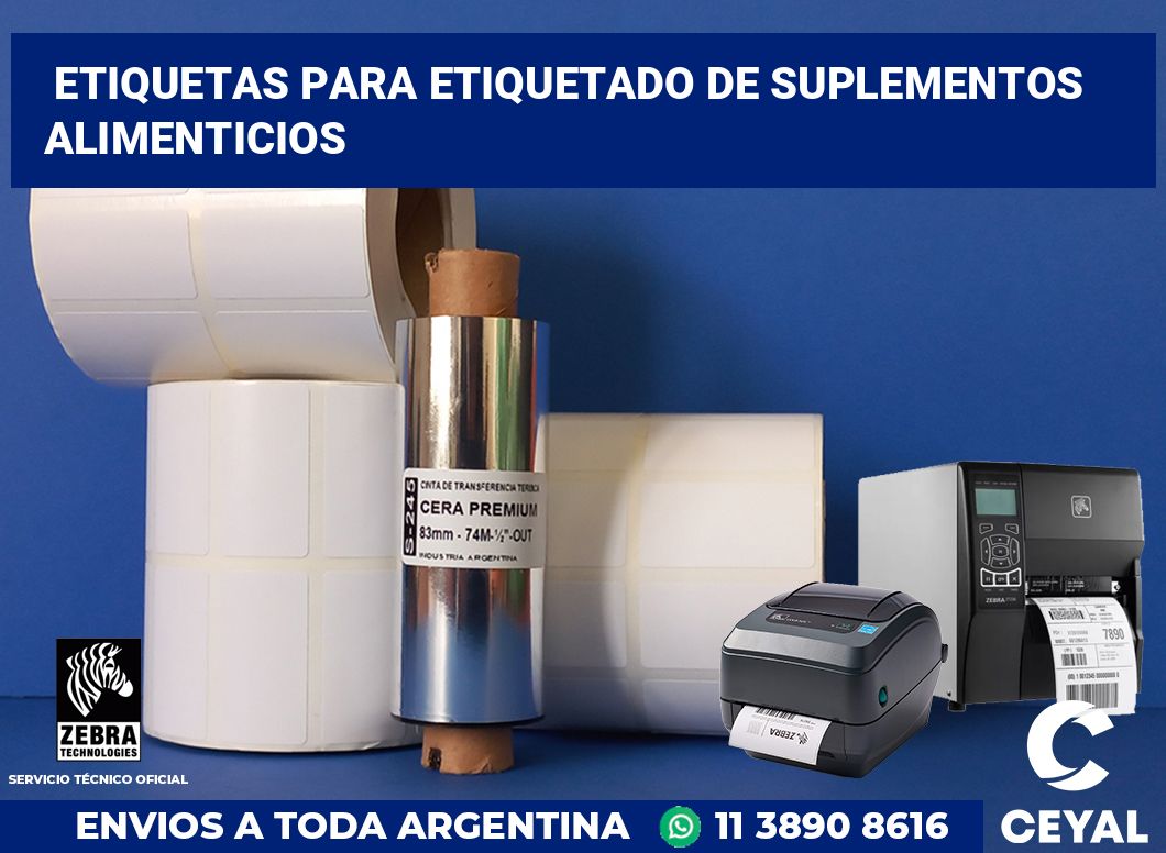 Etiquetas para Etiquetado de Suplementos Alimenticios