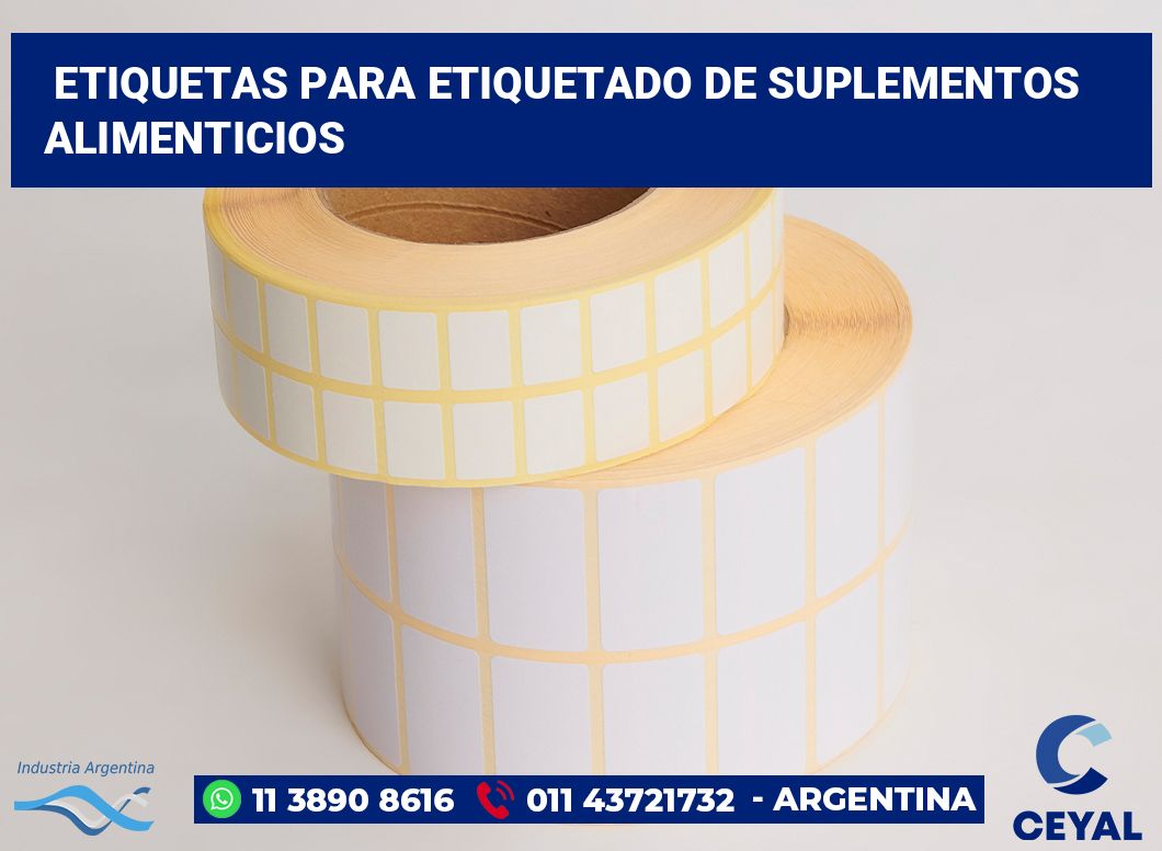 Etiquetas para Etiquetado de Suplementos Alimenticios