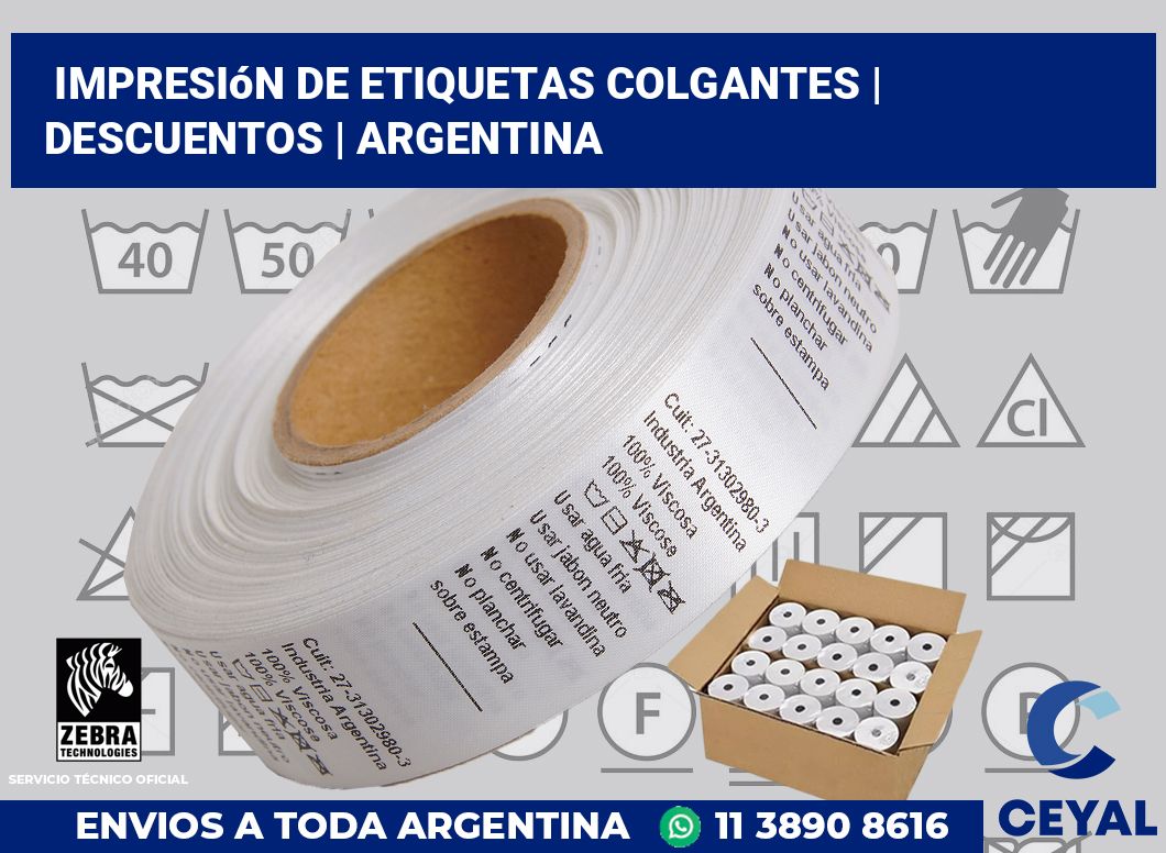 Impresión de etiquetas colgantes | Descuentos | Argentina