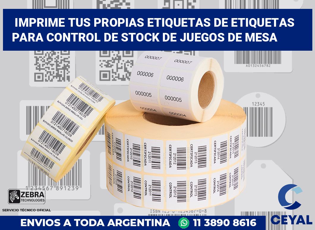 Imprime tus Propias Etiquetas de Etiquetas para Control de Stock de Juegos de Mesa