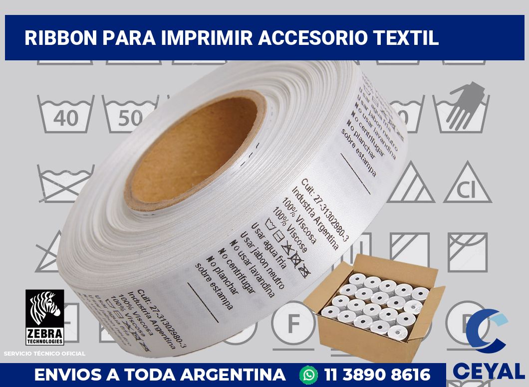 Ribbon para imprimir accesorio textil