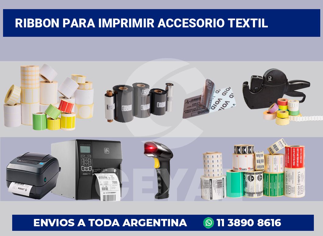 Ribbon para imprimir accesorio textil