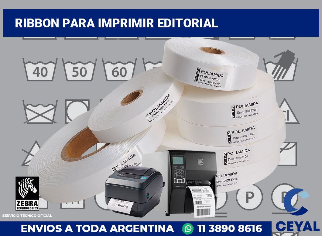 Ribbon para imprimir editorial