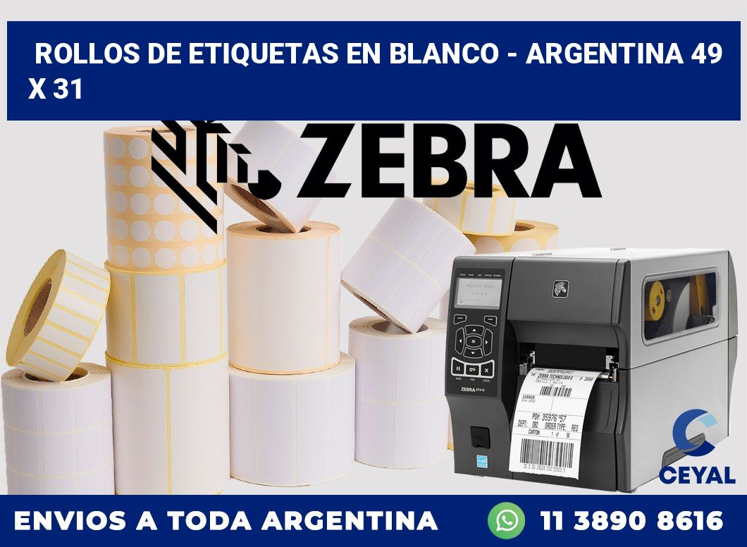 Rollos de etiquetas en blanco - Argentina 49 x 31