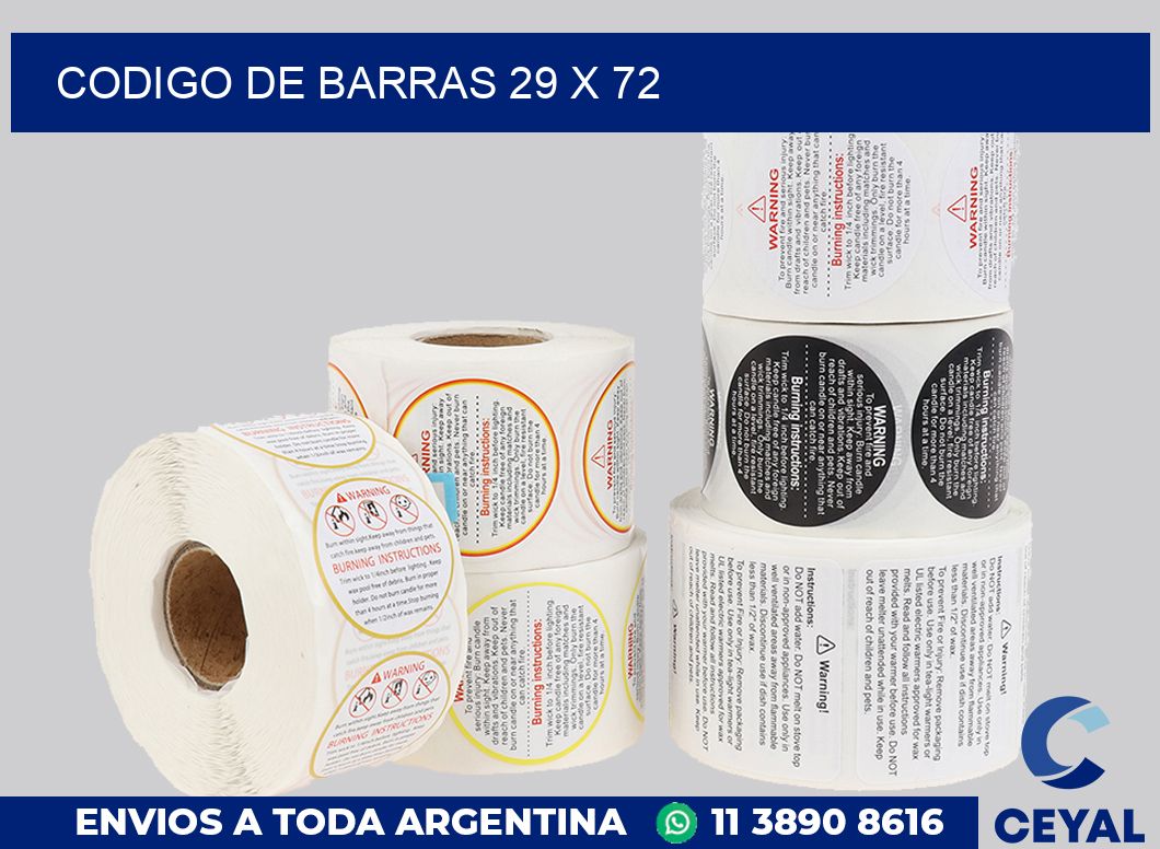 codigo de barras 29 x 72