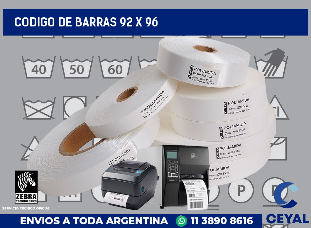 codigo de barras 92 x 96