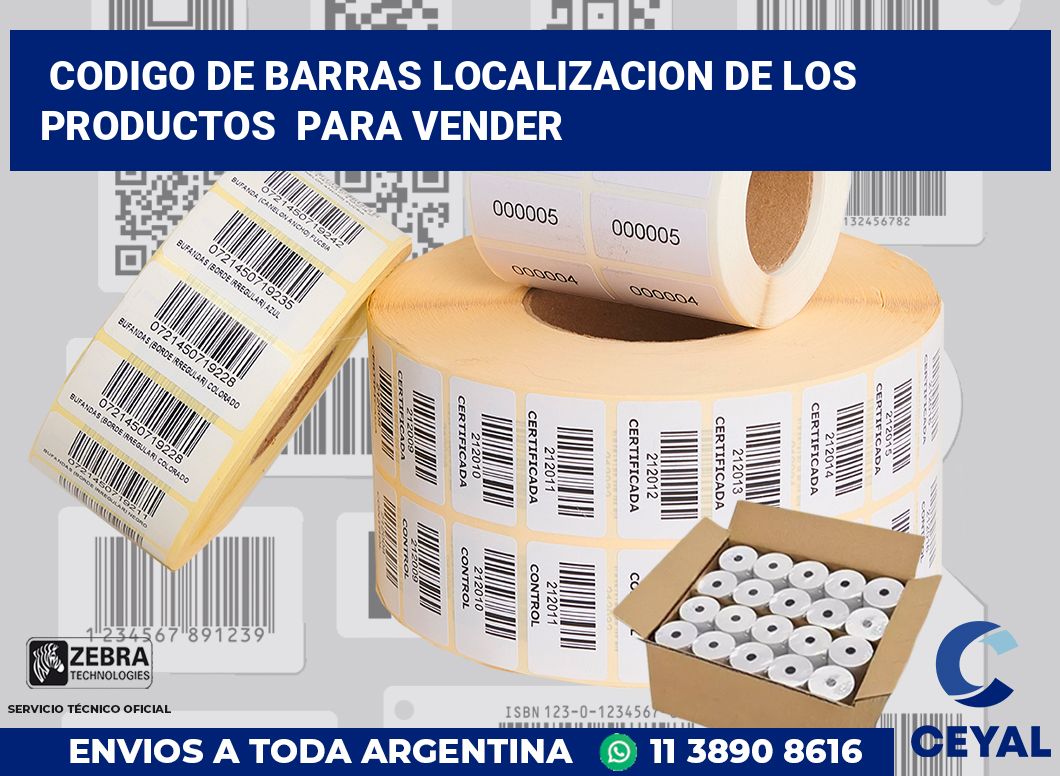 codigo de barras localizacion de los productos  para vender