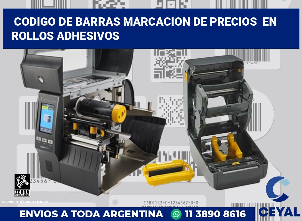 codigo de barras marcacion de precios  en rollos adhesivos