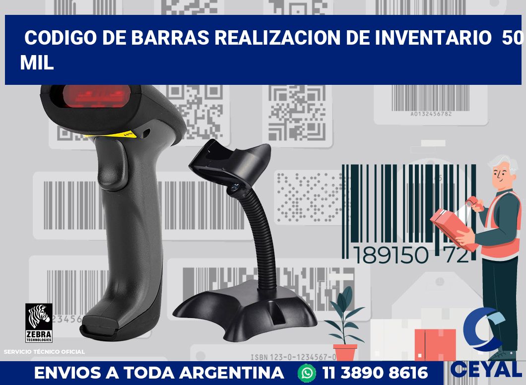 codigo de barras realizacion de inventario  50 mil