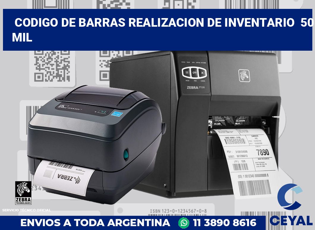 codigo de barras realizacion de inventario  50 mil