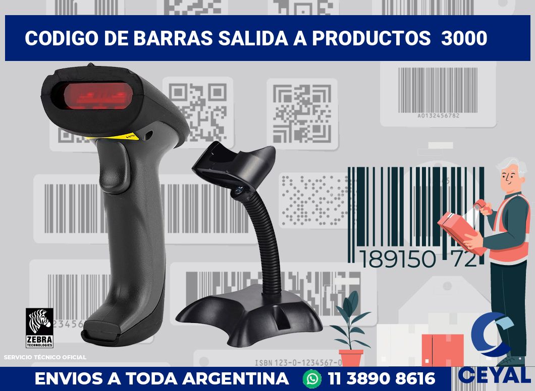 codigo de barras salida a productos  3000